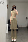 SWAYING/KNIT Robin Skirt (with shorts) SW23SS3B08 Bean green PS58